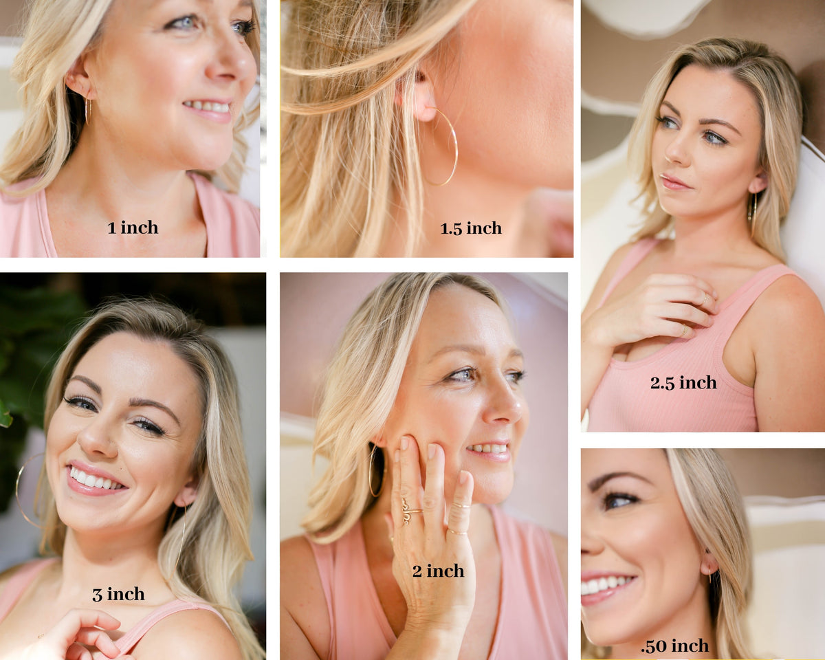 Thin Classic Rose Gold Hoop Earrings