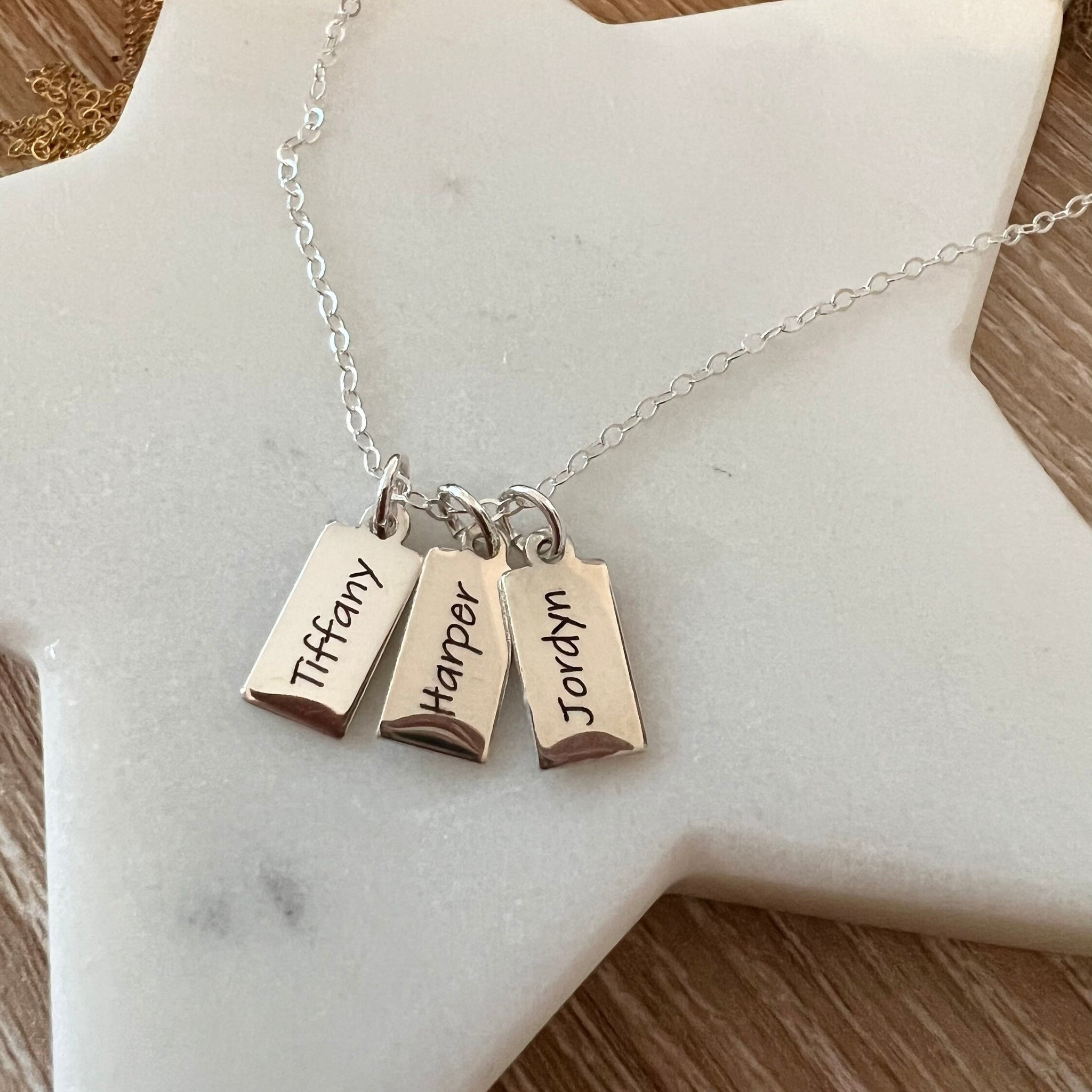 Personalised silver dog tag necklace shop