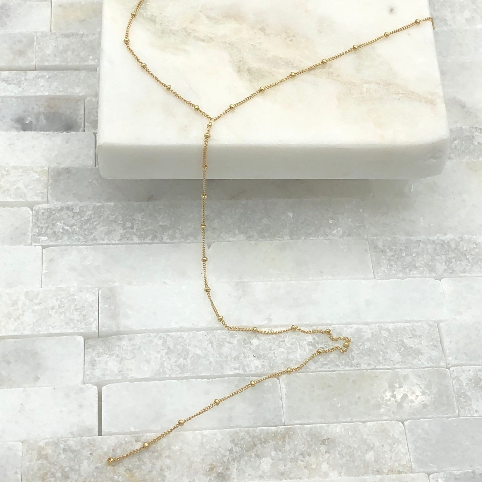 Y Necklace - 14k Gold Filled Lariat Necklace - Minimalist Jewelry Gift For Her