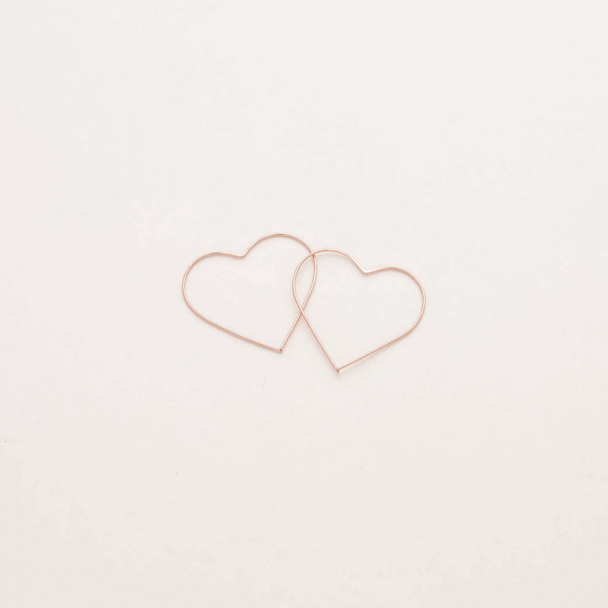 14K Rose Gold Filled Heart Hoop Earrings