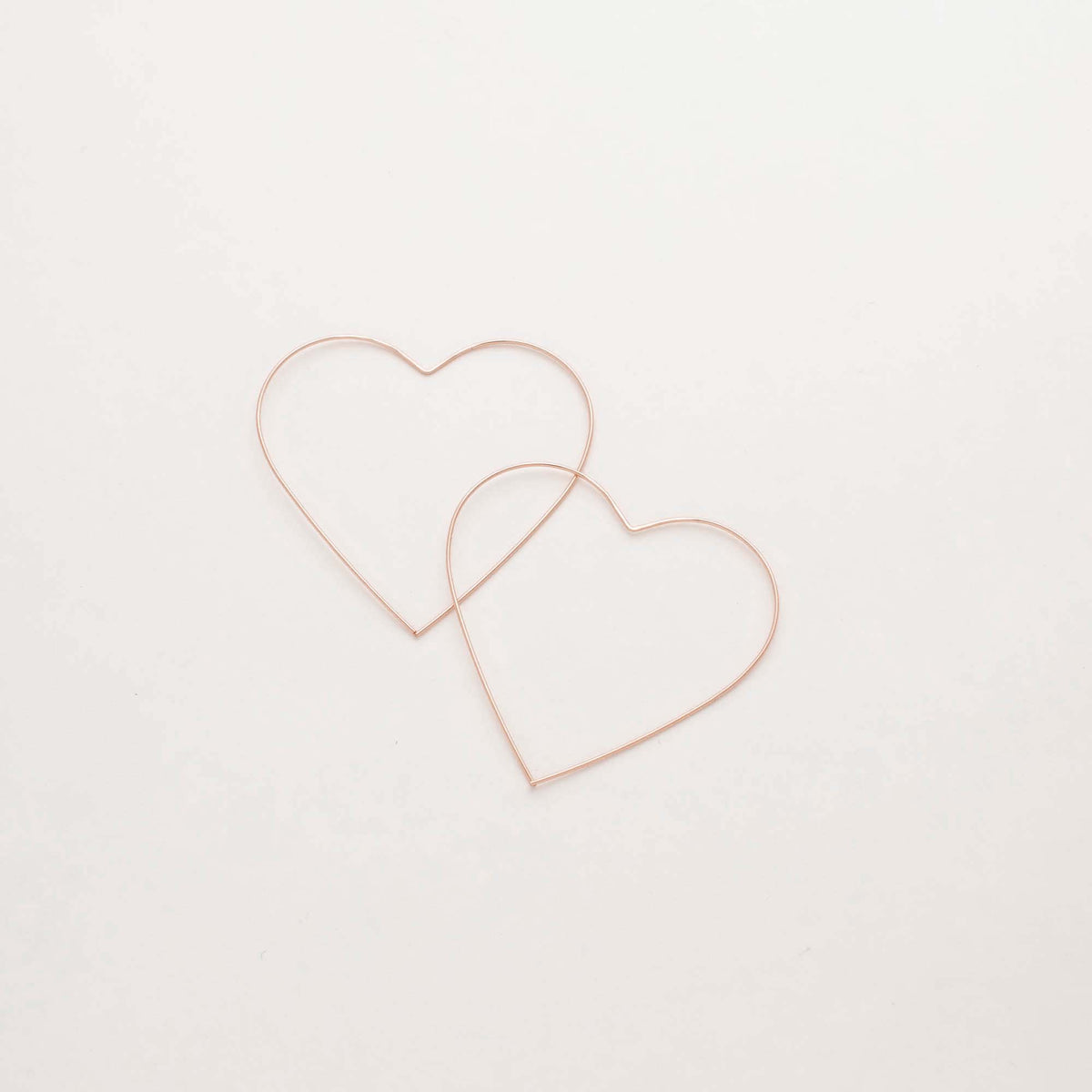 14K Rose Gold Filled Heart Hoop Earrings
