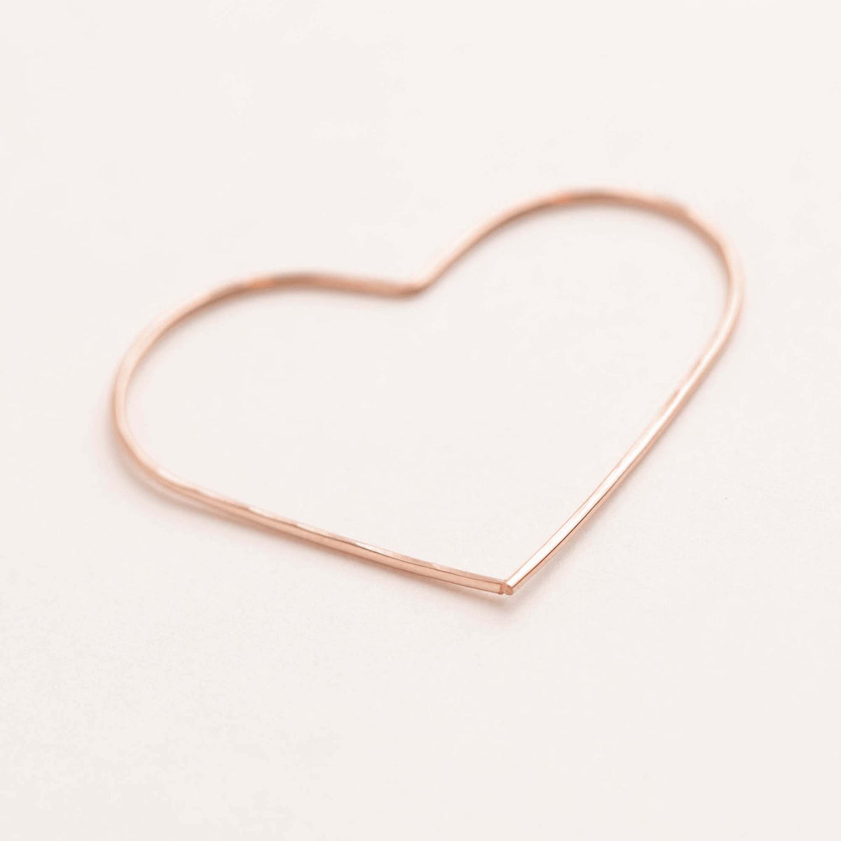 14K Rose Gold Filled Heart Hoop Earrings