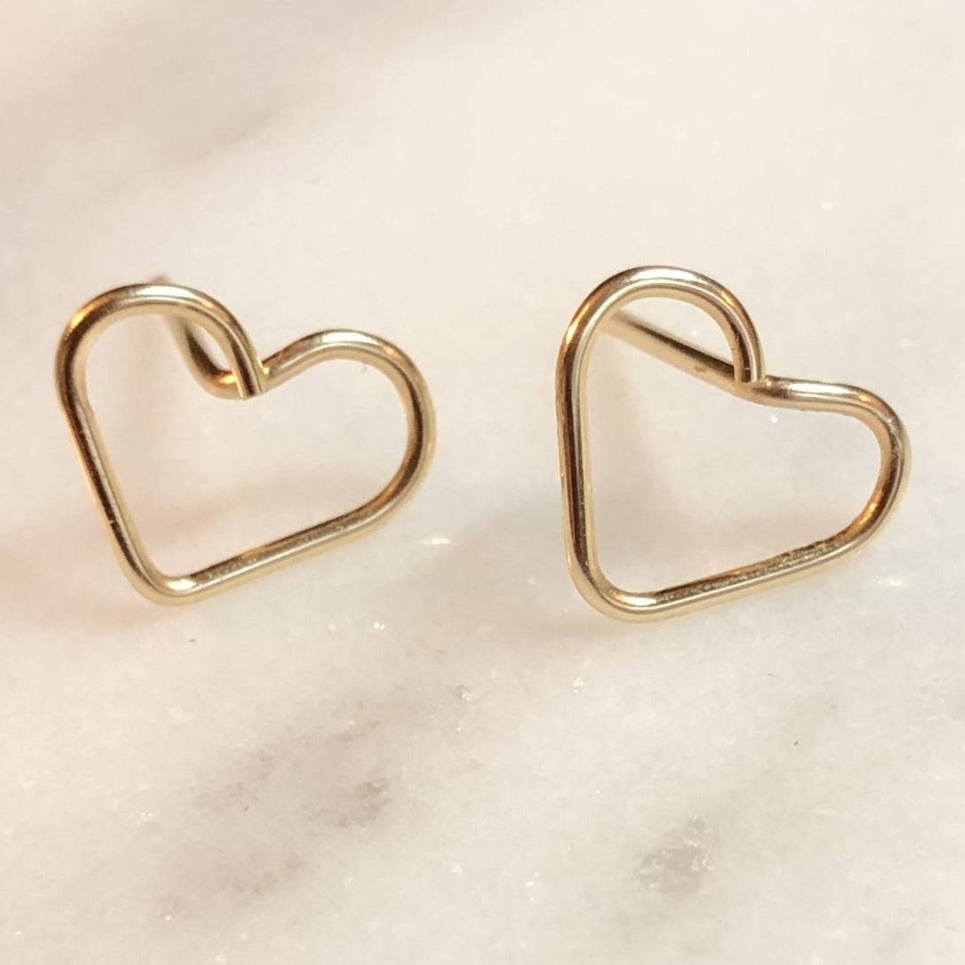 Tiny Heart Stud Earrings