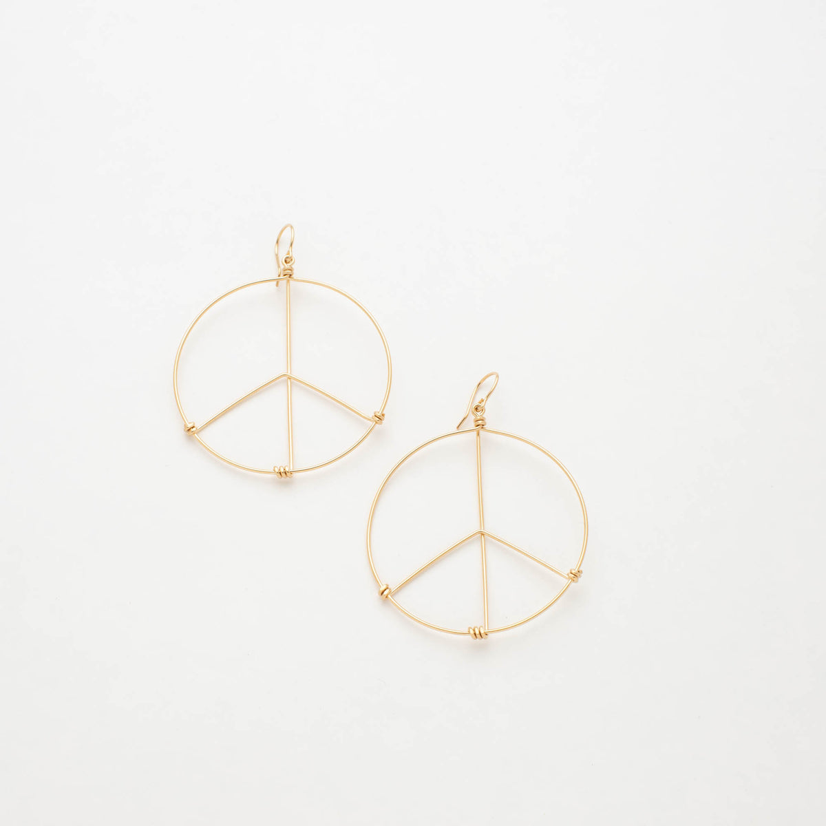 14K Gold Filled Peace Sign Earrings