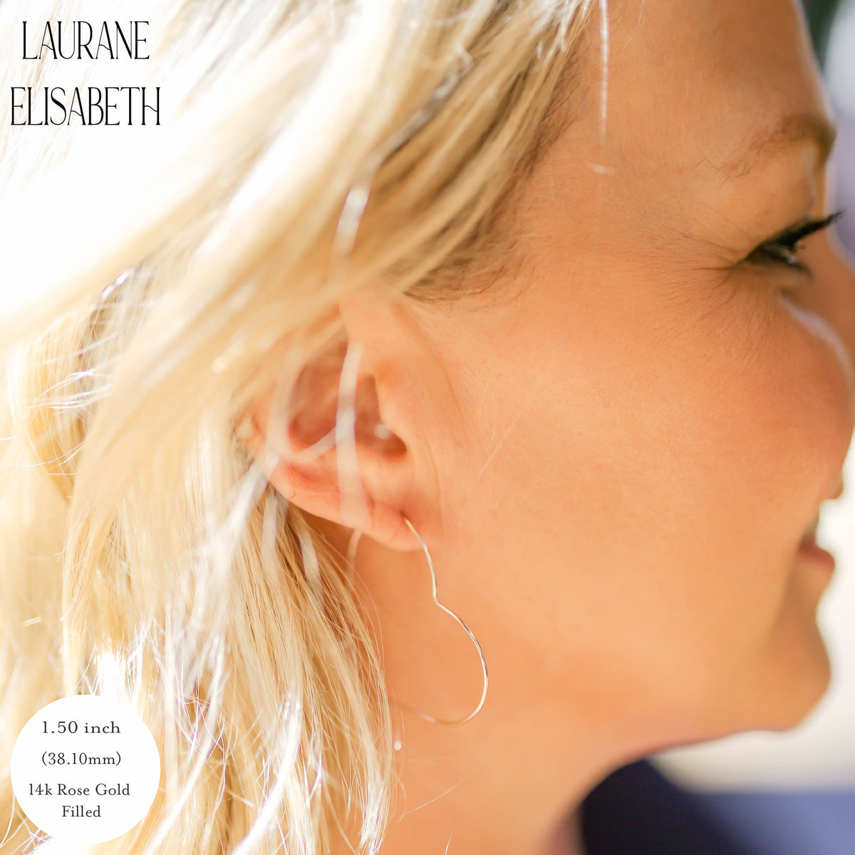 14K Rose Gold Filled Heart Hoop Earrings