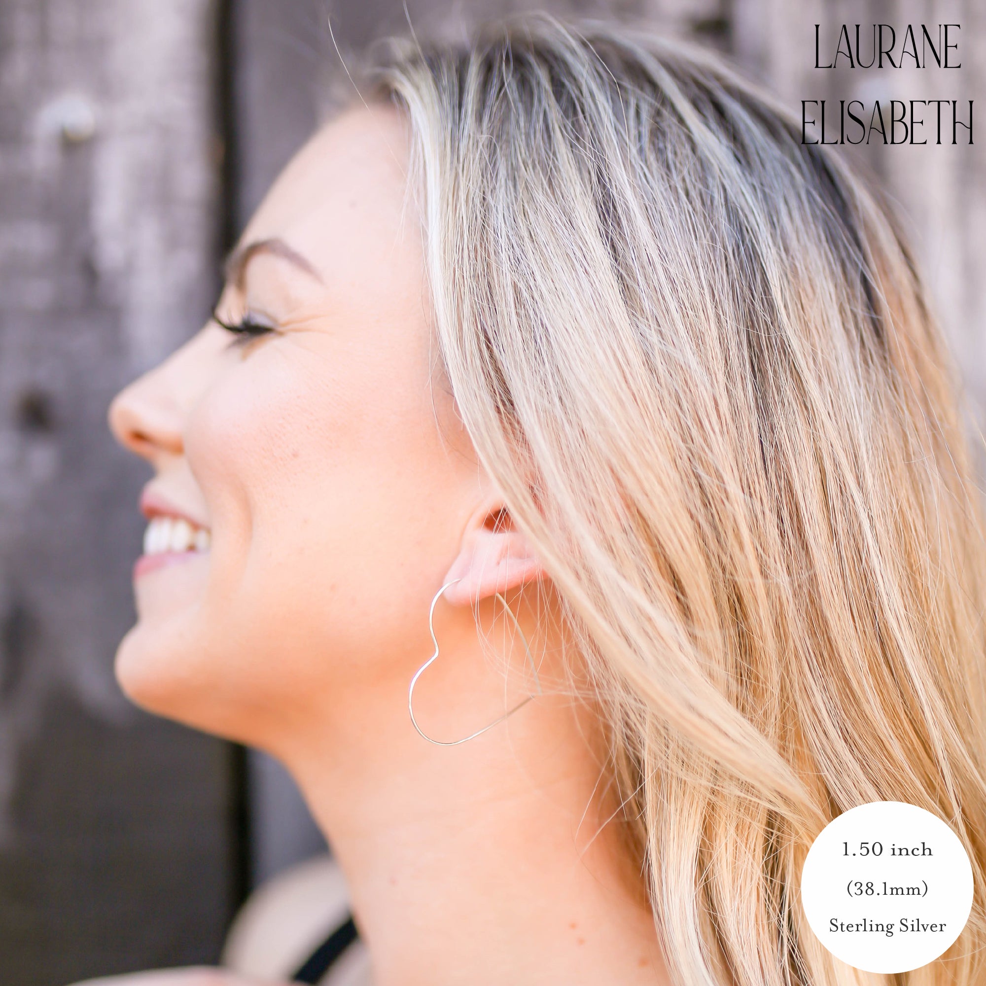 Silver Heart Hoop Earrings