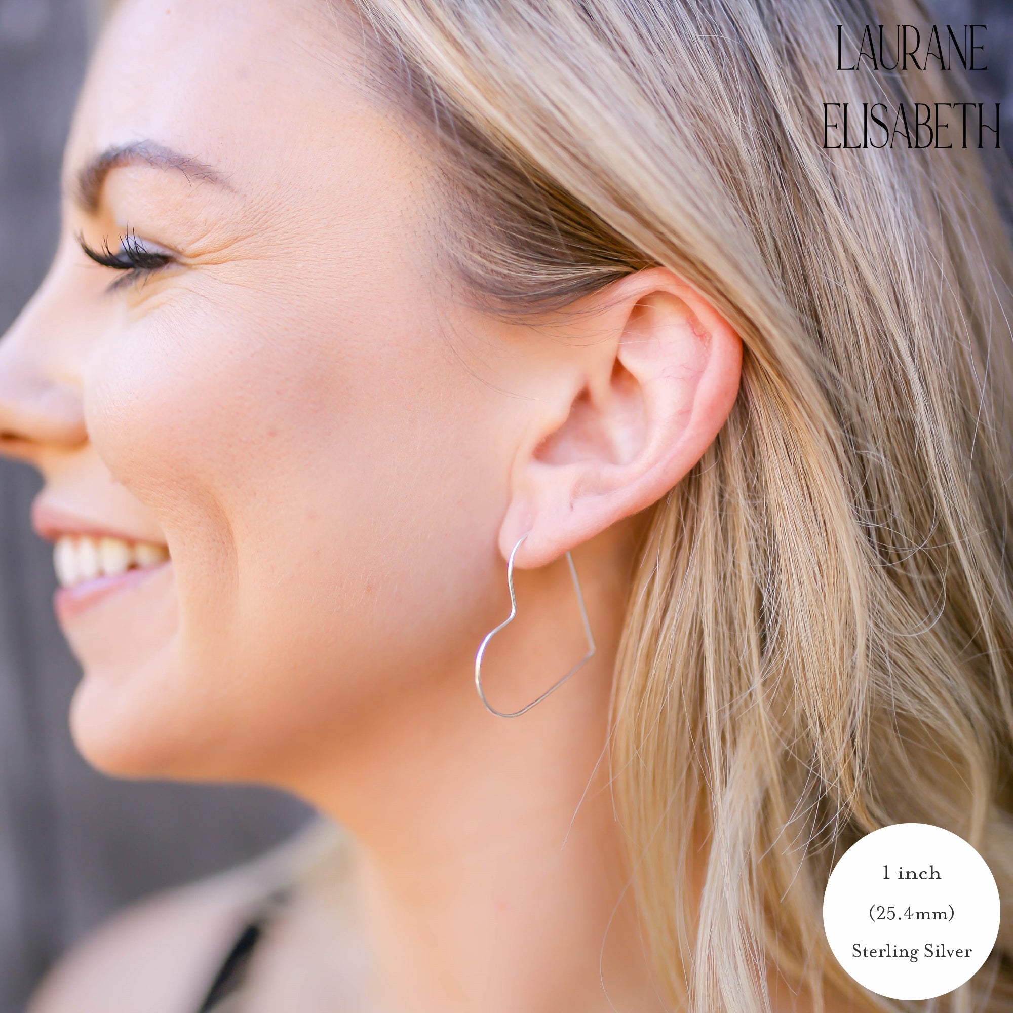 Rhinestone Heart Hoop Earrings