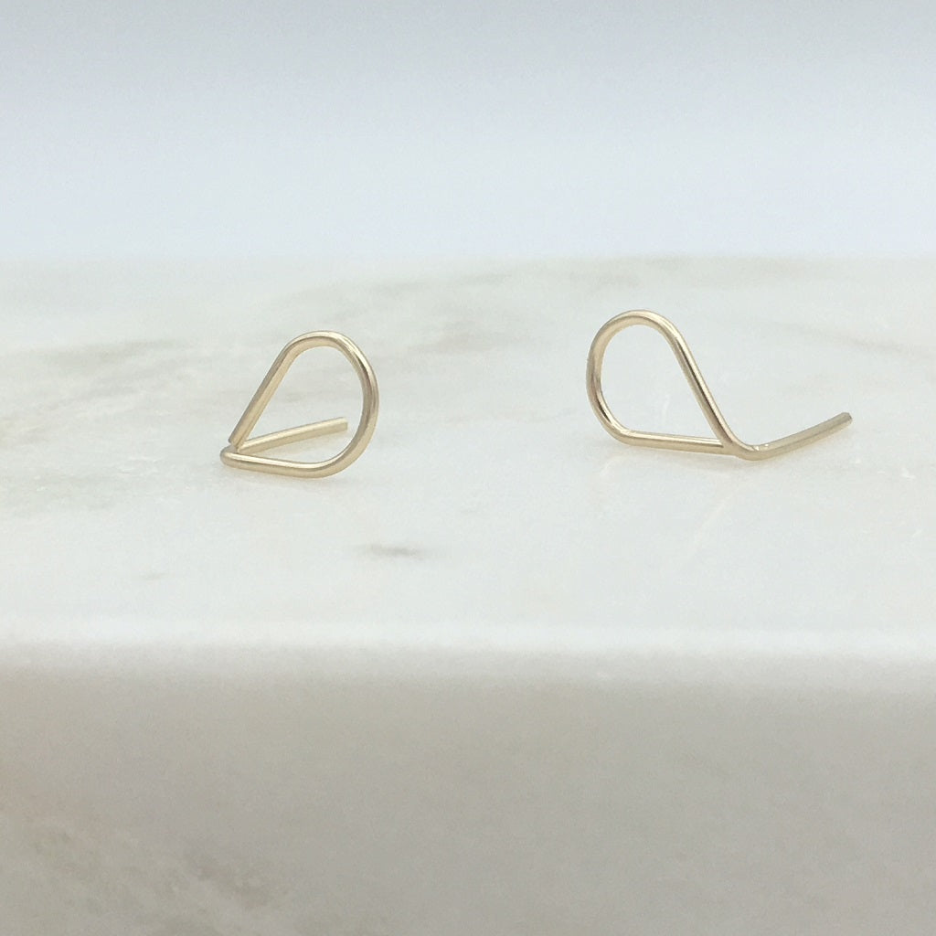 Tiny Teardrop Stud Earrings