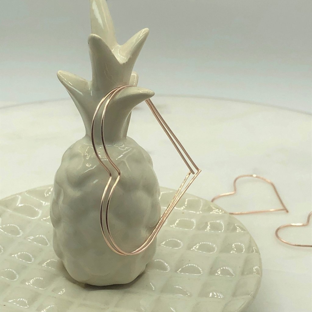 14K Rose Gold Filled Heart Hoop Earrings