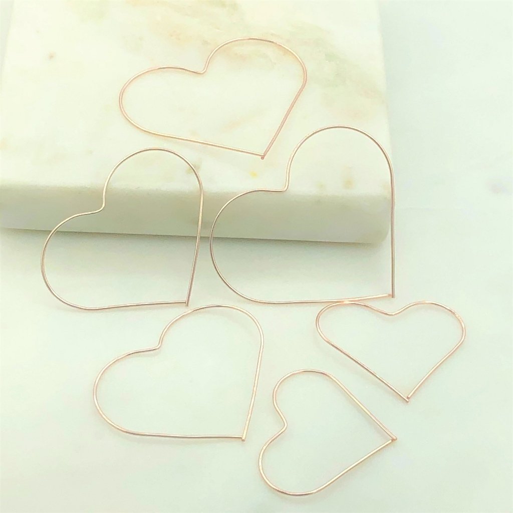 Rose Gold Sensitivity Free Heart Hoop Earrings