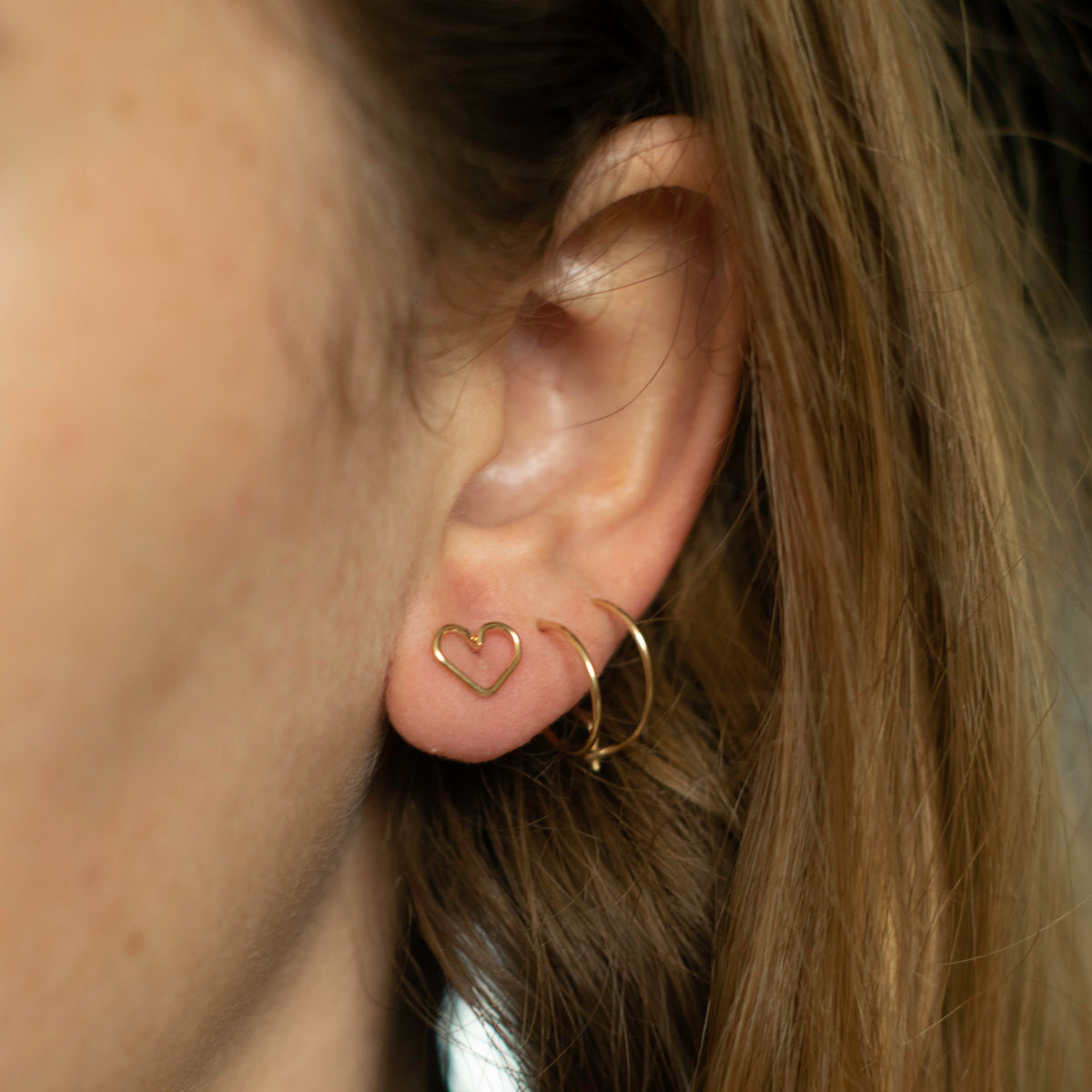 Tiny Heart Stud Earrings