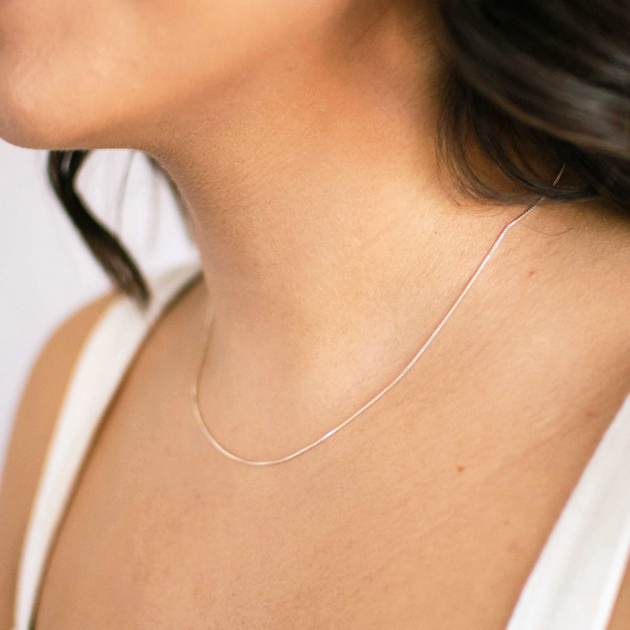 Thin Flat Curb Chain Necklace in Gold | Medley Jewellery